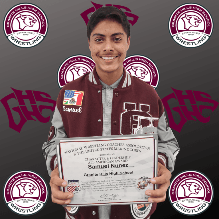 National Wrestling Coaches Association honors Granite Hills champ with Character & Leadership All-American Award