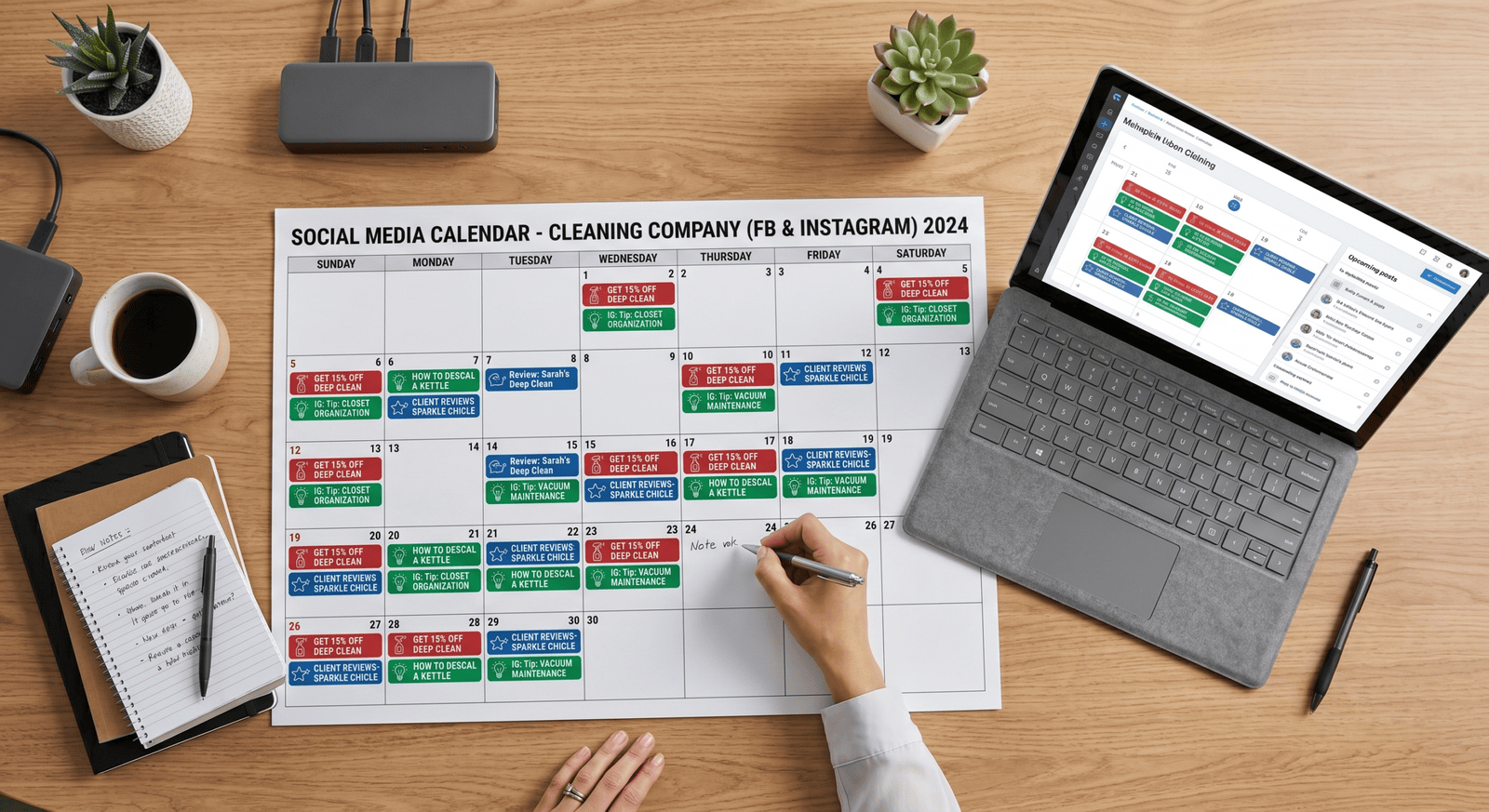 Content strategy and planning for cleaning business social media