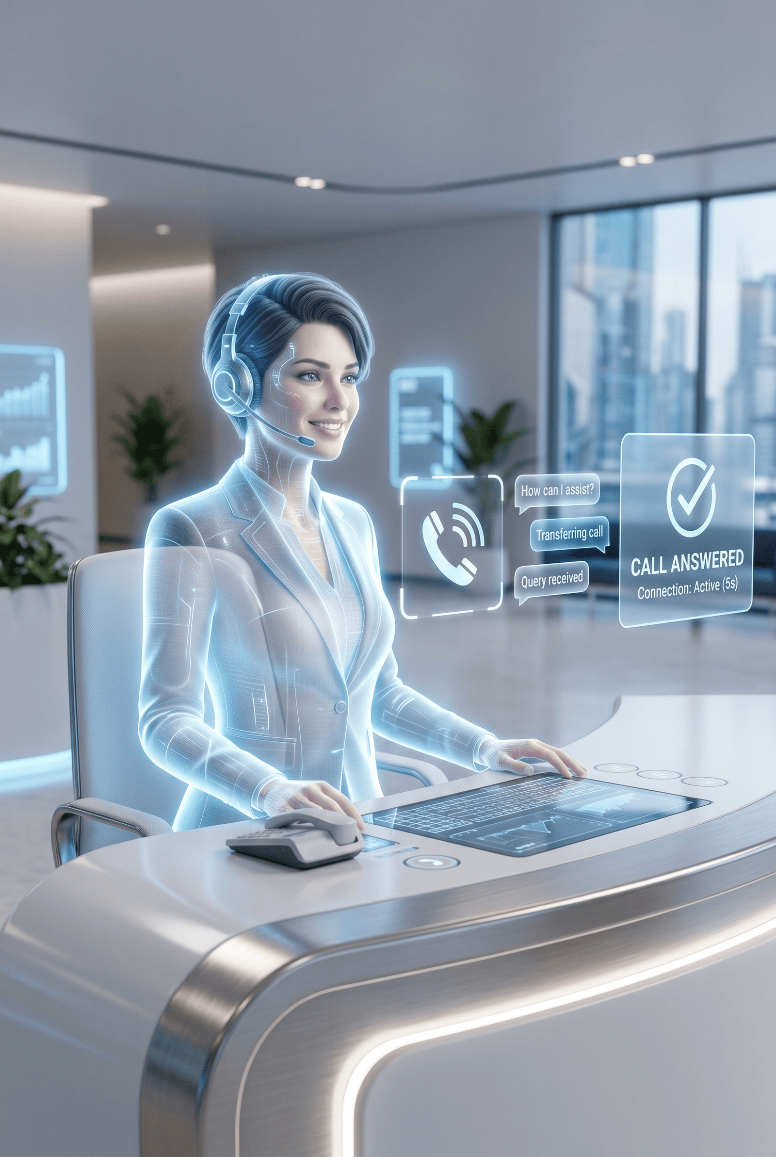 AI call receptionist interface answering calls for an Australian cleaning business 24/7