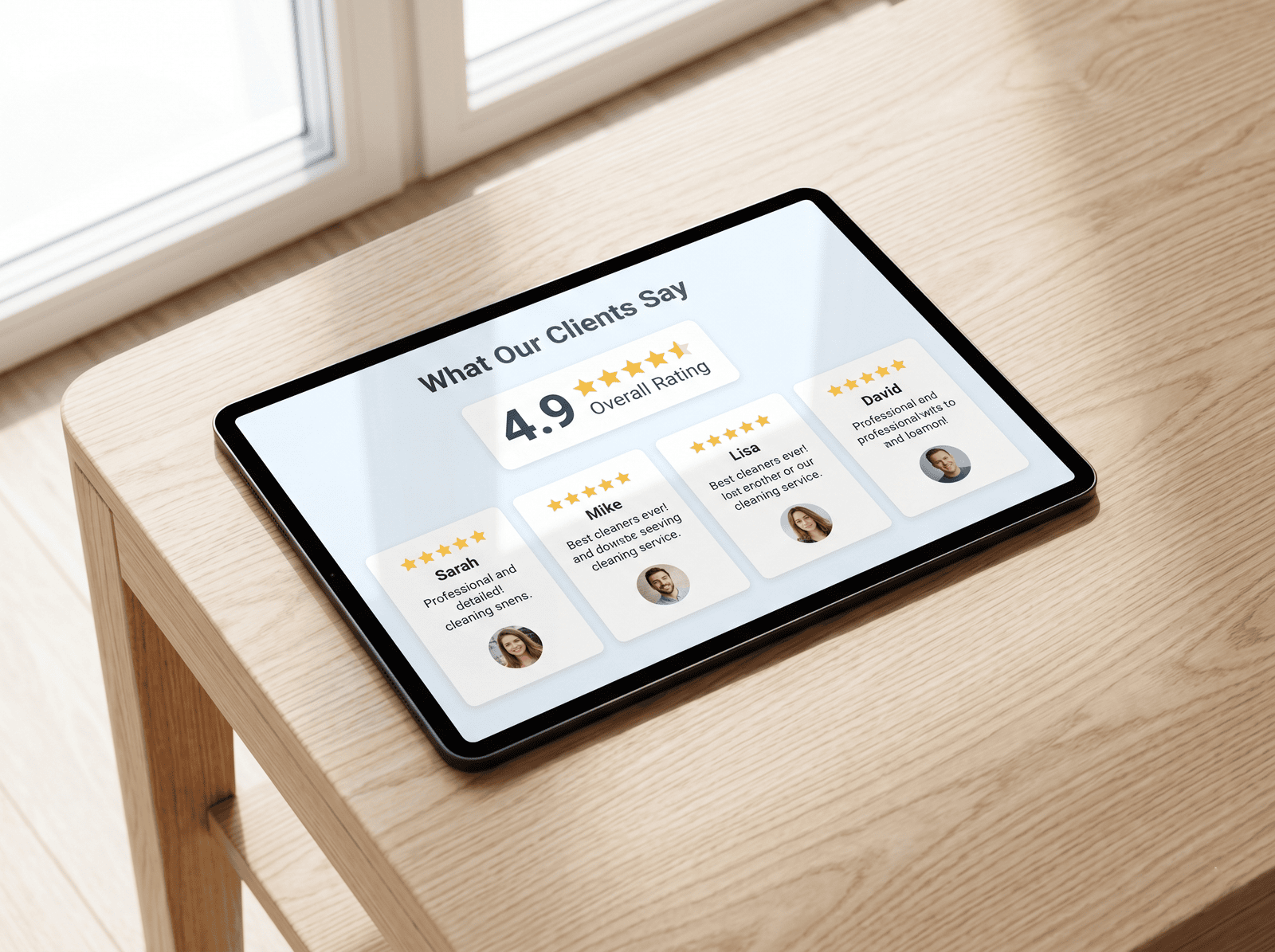 Google reviews integration for cleaning company website