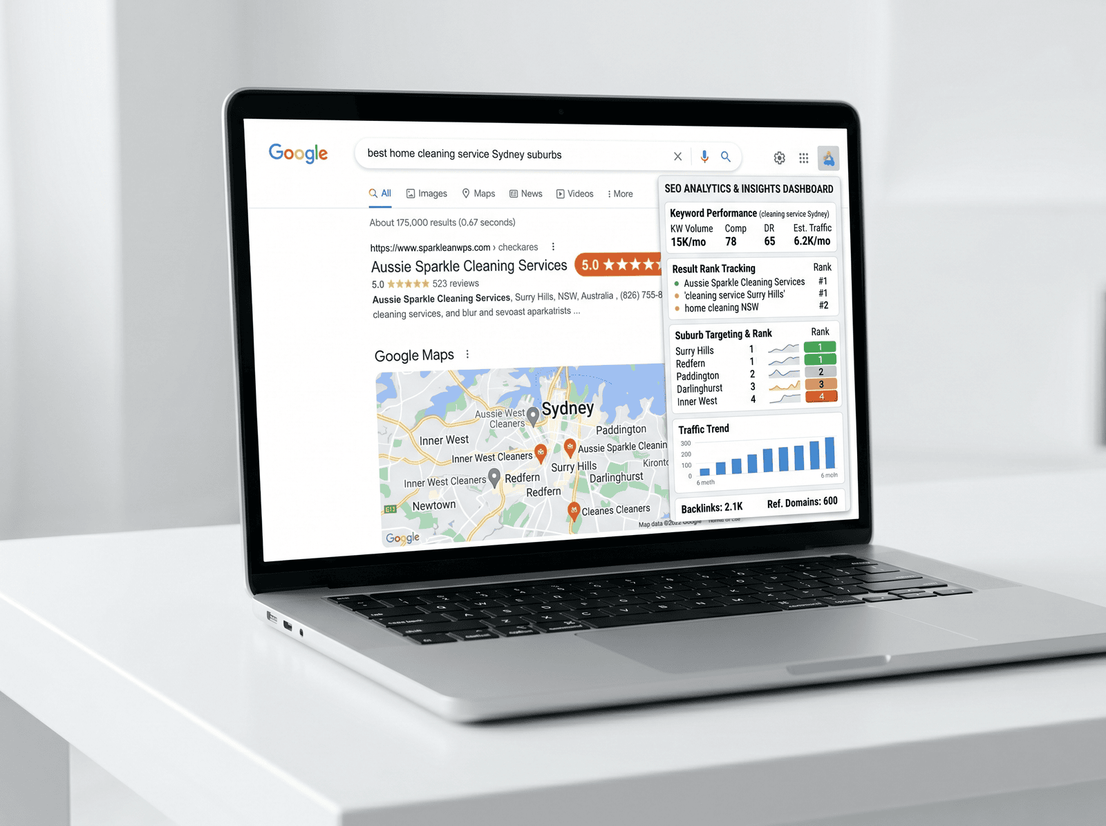 SEO-ready cleaning company website built to rank on Google