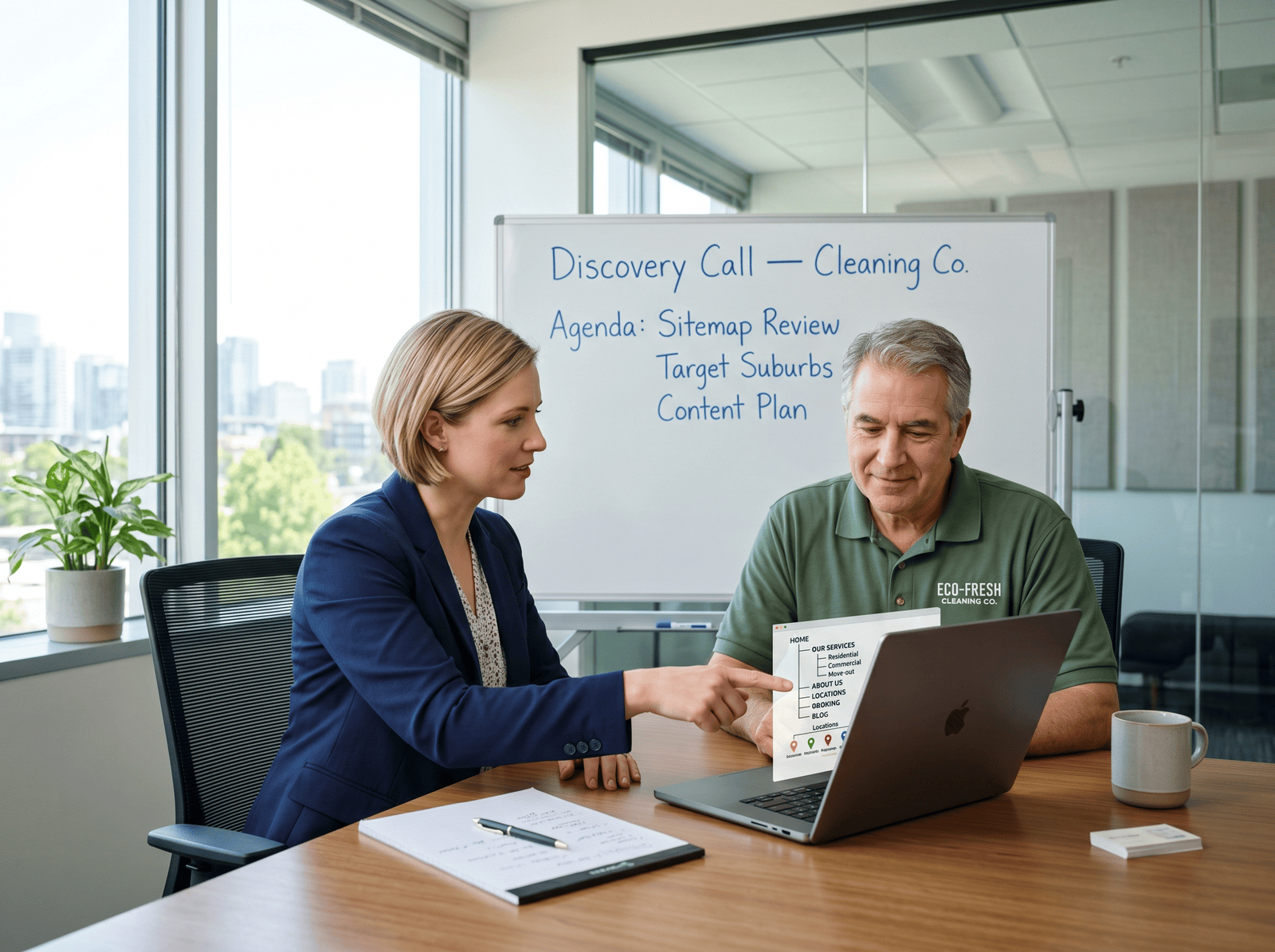 Discovery and strategy session for cleaning business website project
