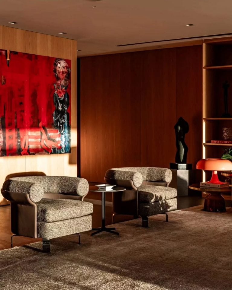Theory of Living Instagram — lighting, sofa, armchair, living room, indoors and text