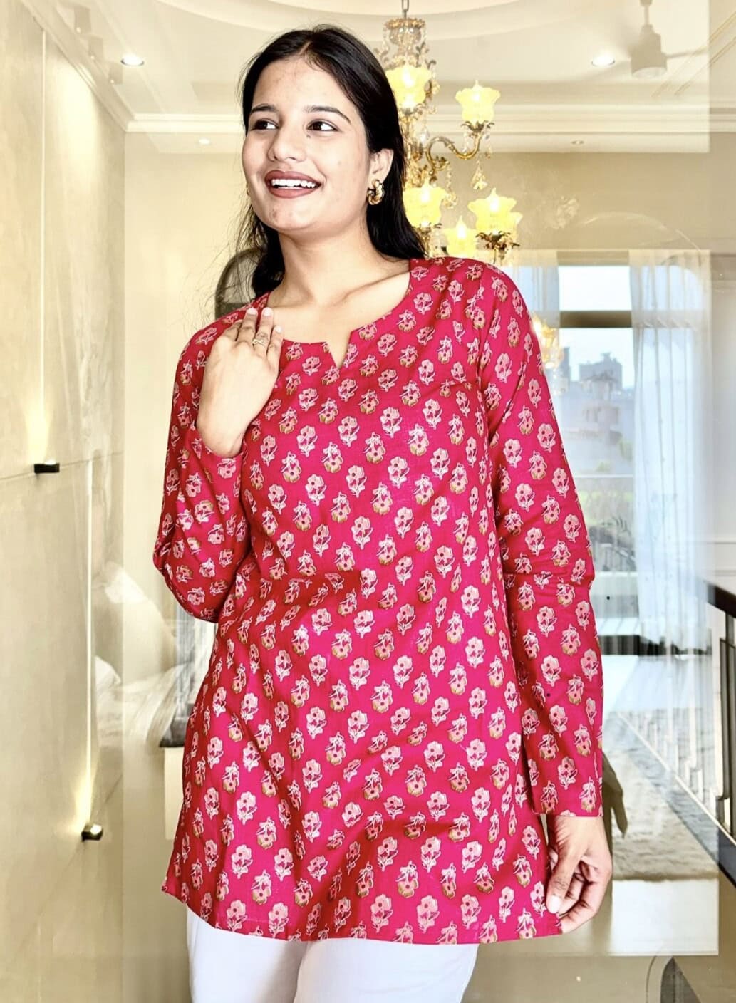 Gulabi Printed Short Kurti