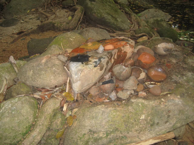 Aboriginal colour making stones at Daintree
