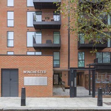 Entrance to Winchester Apartments