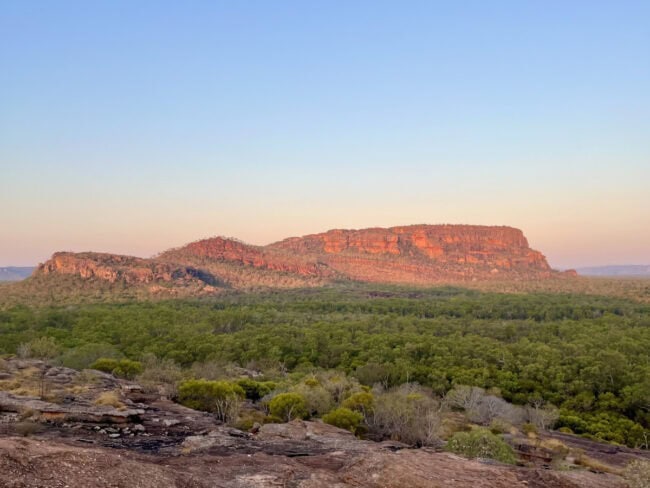 escarpment view at sunset in kakadu national park northern australia