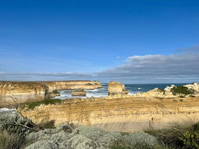 Iconic cliffs on great ocean road in australia