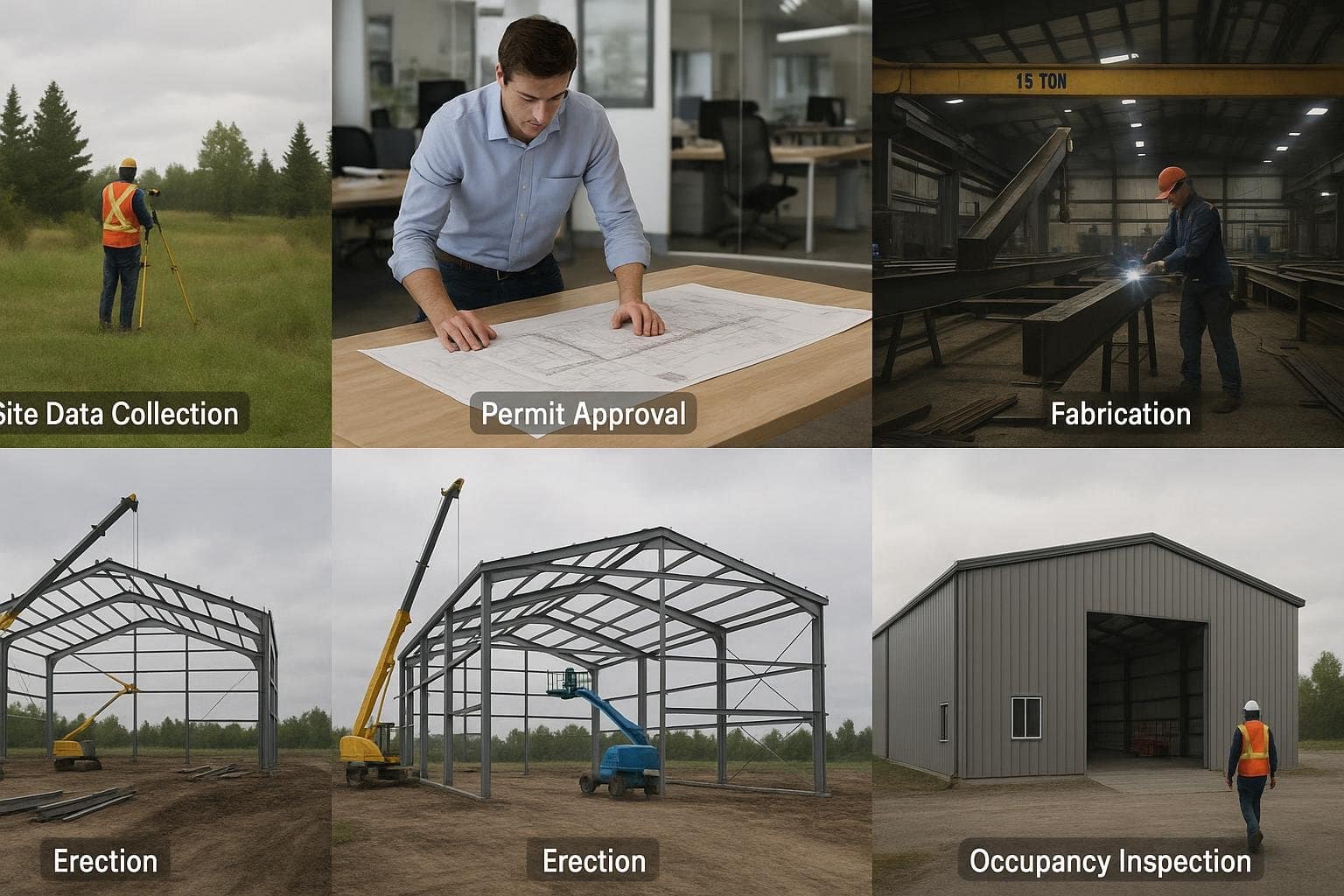 Seven-step process for warehouse building system project from design to occupancy