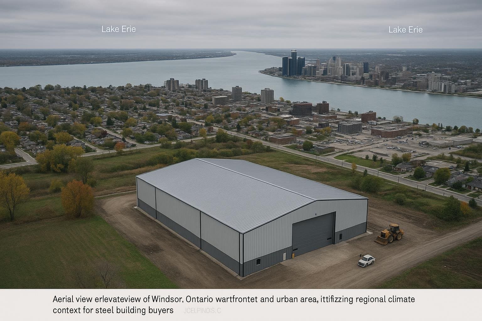 Windsor Ontario waterfront showing Lake Erie and regional climate context