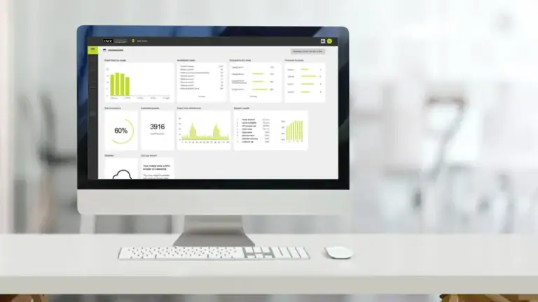 A computer screen displaying a screenshot from the INX parking guidance management software
