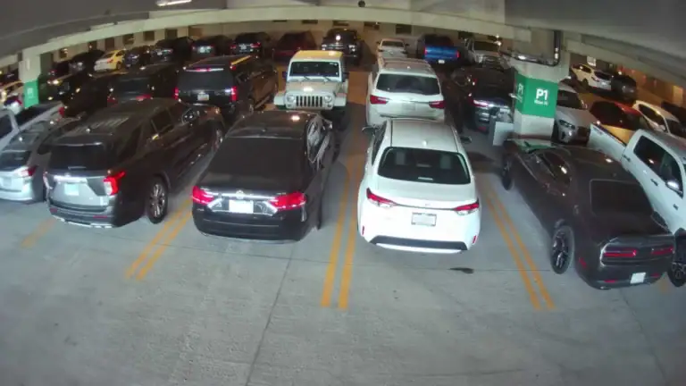 A screenshot of Surveillance HD video feed from our parking guidance system, allowing operators to monitor in and between parking spaces