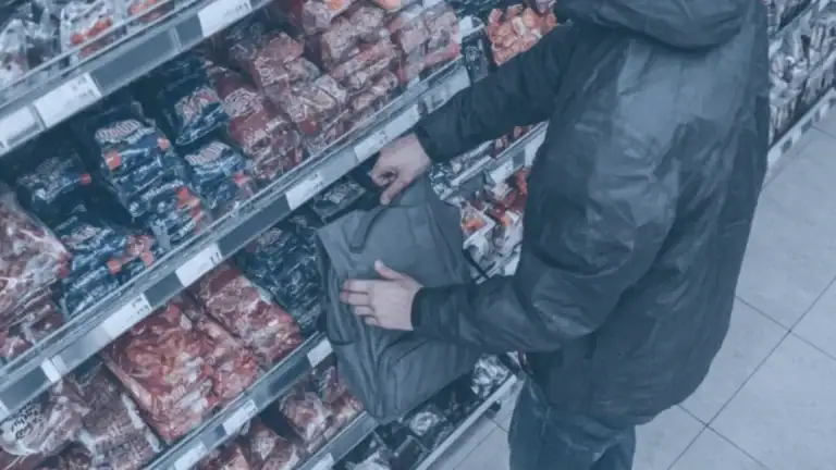 Person interacting with products in a retail store under surveillance with VDG SENSE Video Managemnt System through AI Analytics