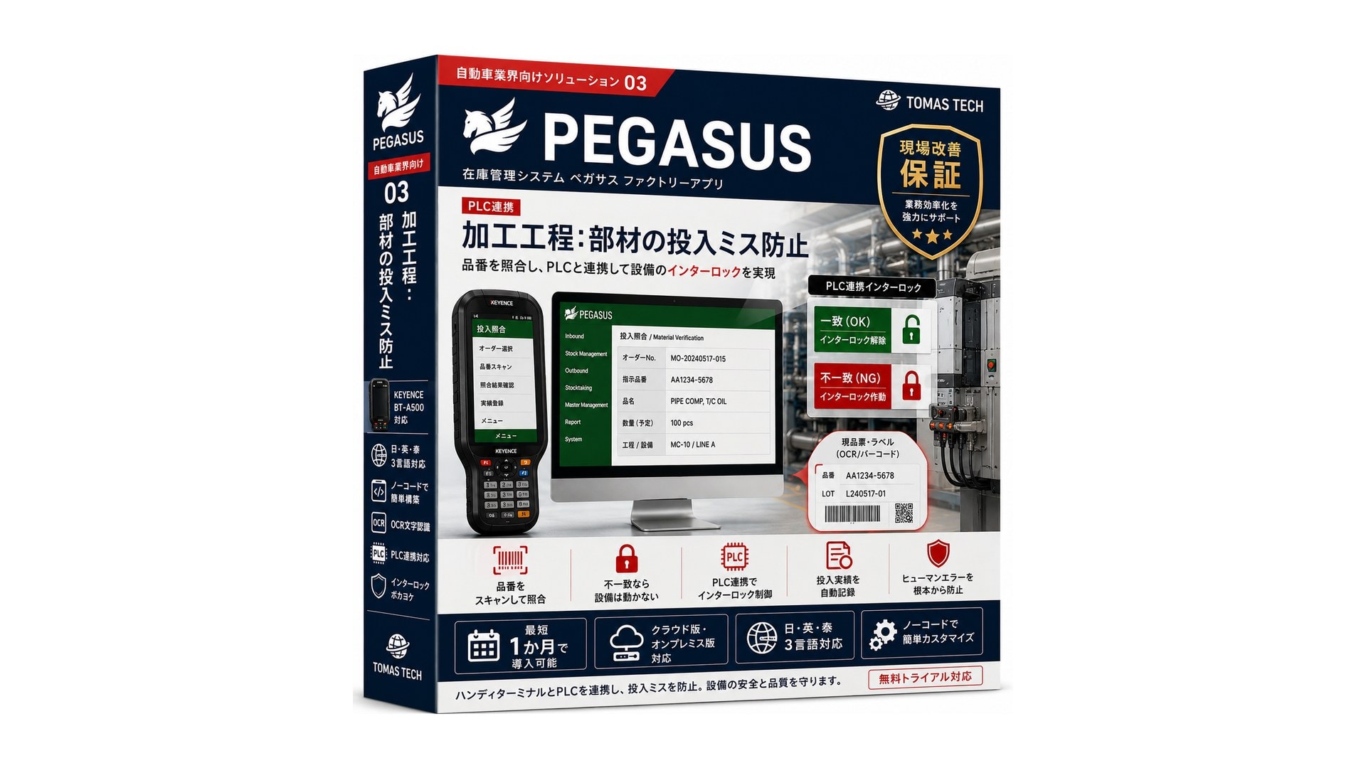 部材投入ミス防止システム (PLC連携)