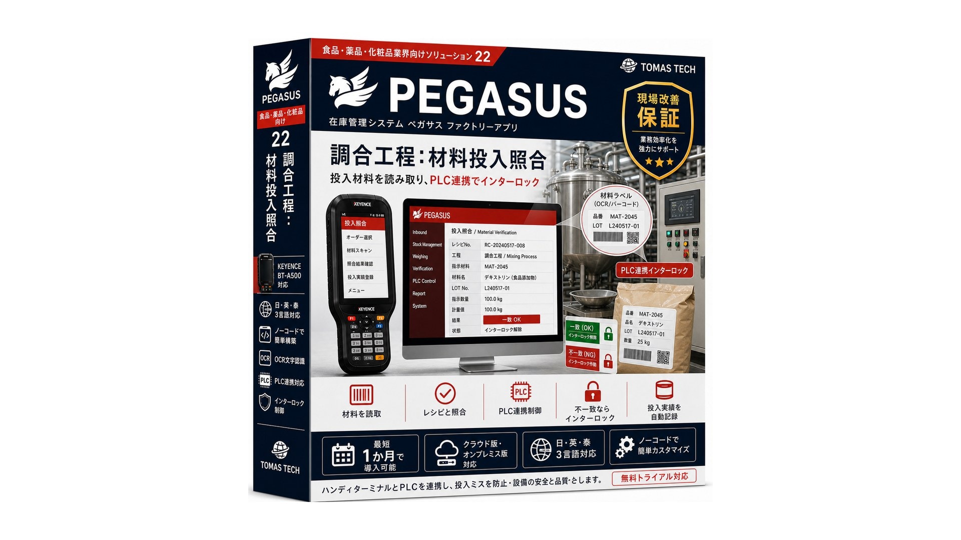 調合材料投入照合システム (PLC連携)