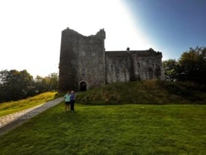 Some of our clients enjoying a visit to Doune Castle on one of our Outlander Day tours at tourguidescotland.com