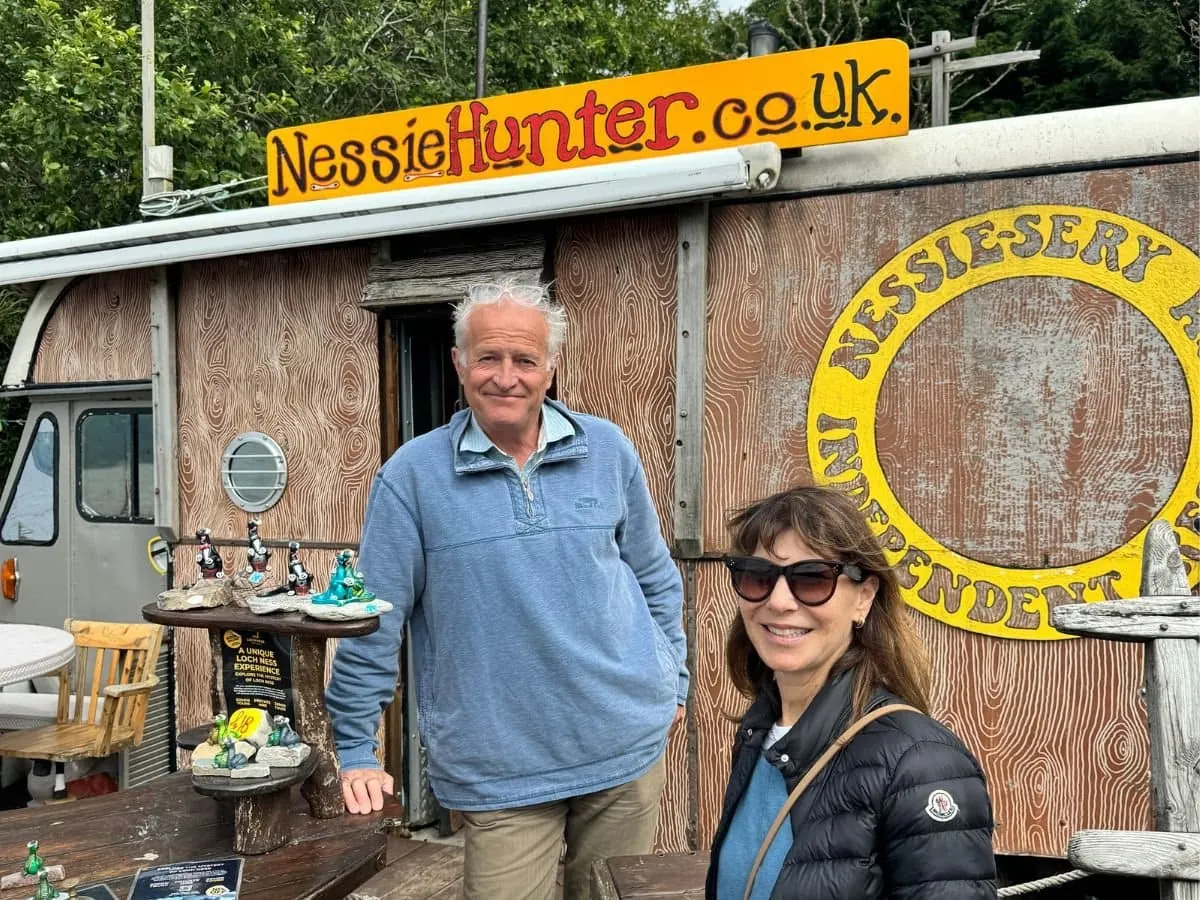Steve Feltham The Nessie Hunter with one of our clients at Tour Guide Scotland