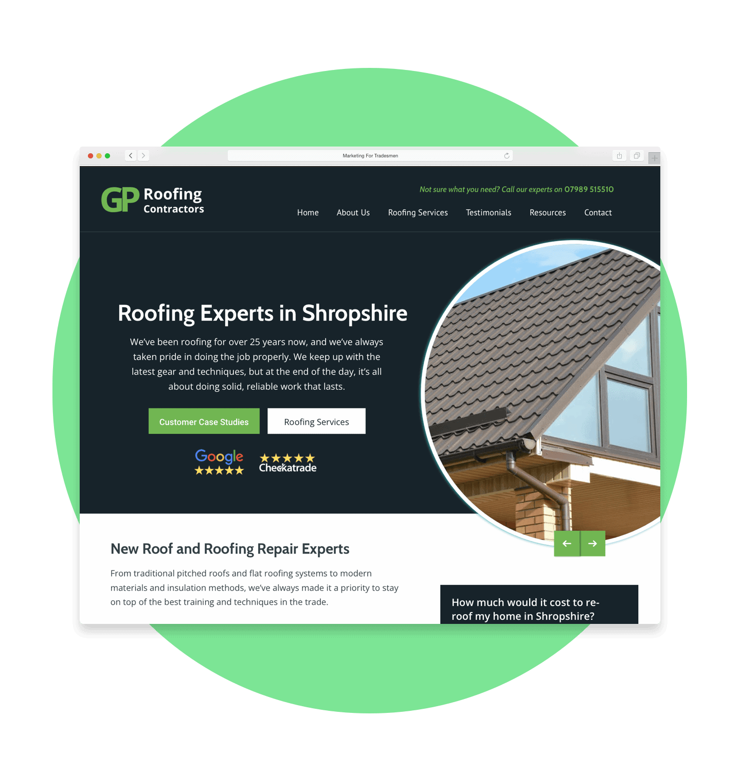 Roofing Digital Marketing Example