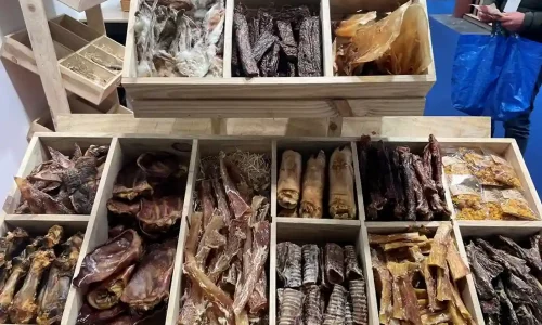 Carne seca natural para perros, rica en proteínas y sabor
