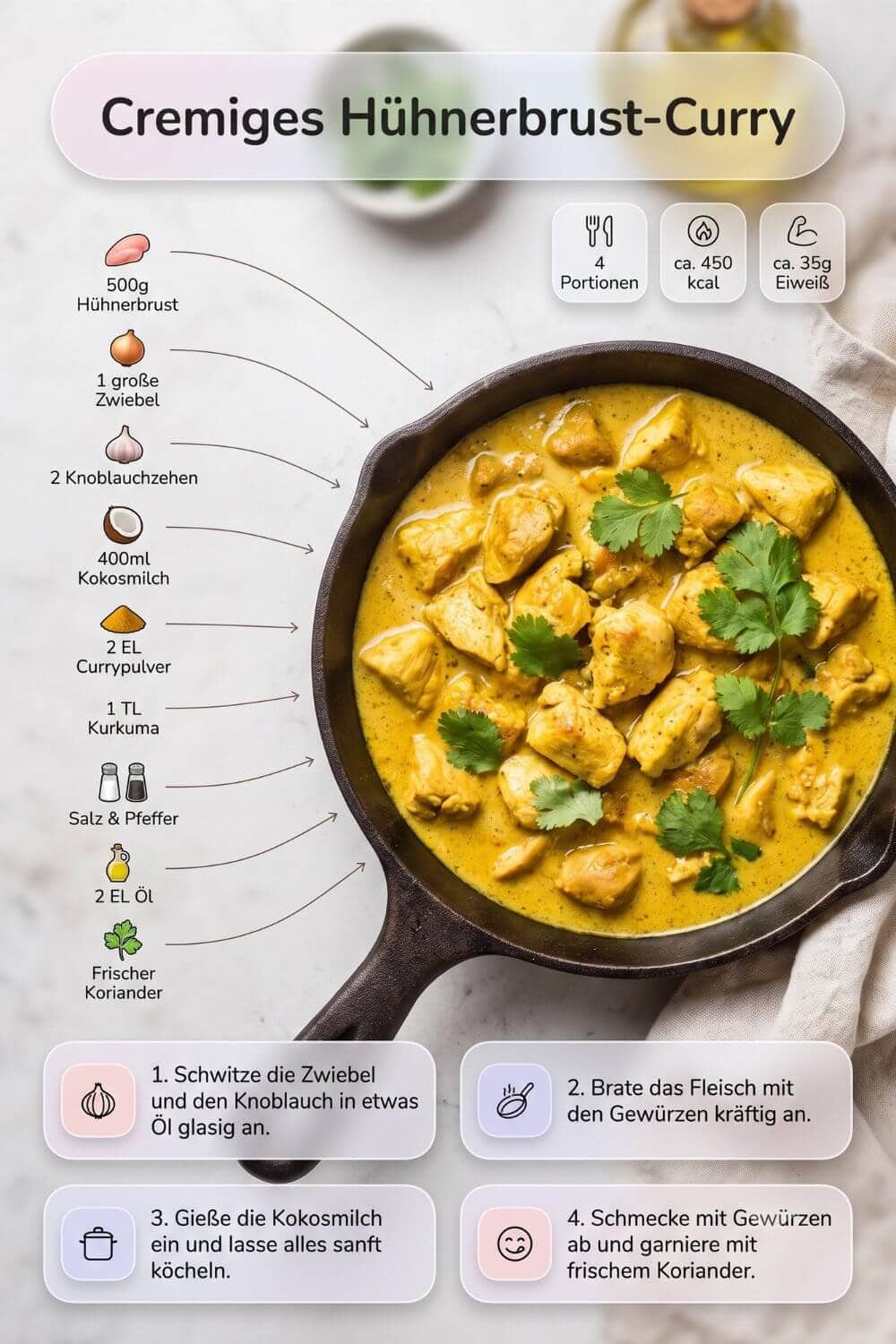 Cremiges Hühnerbrust-Curry