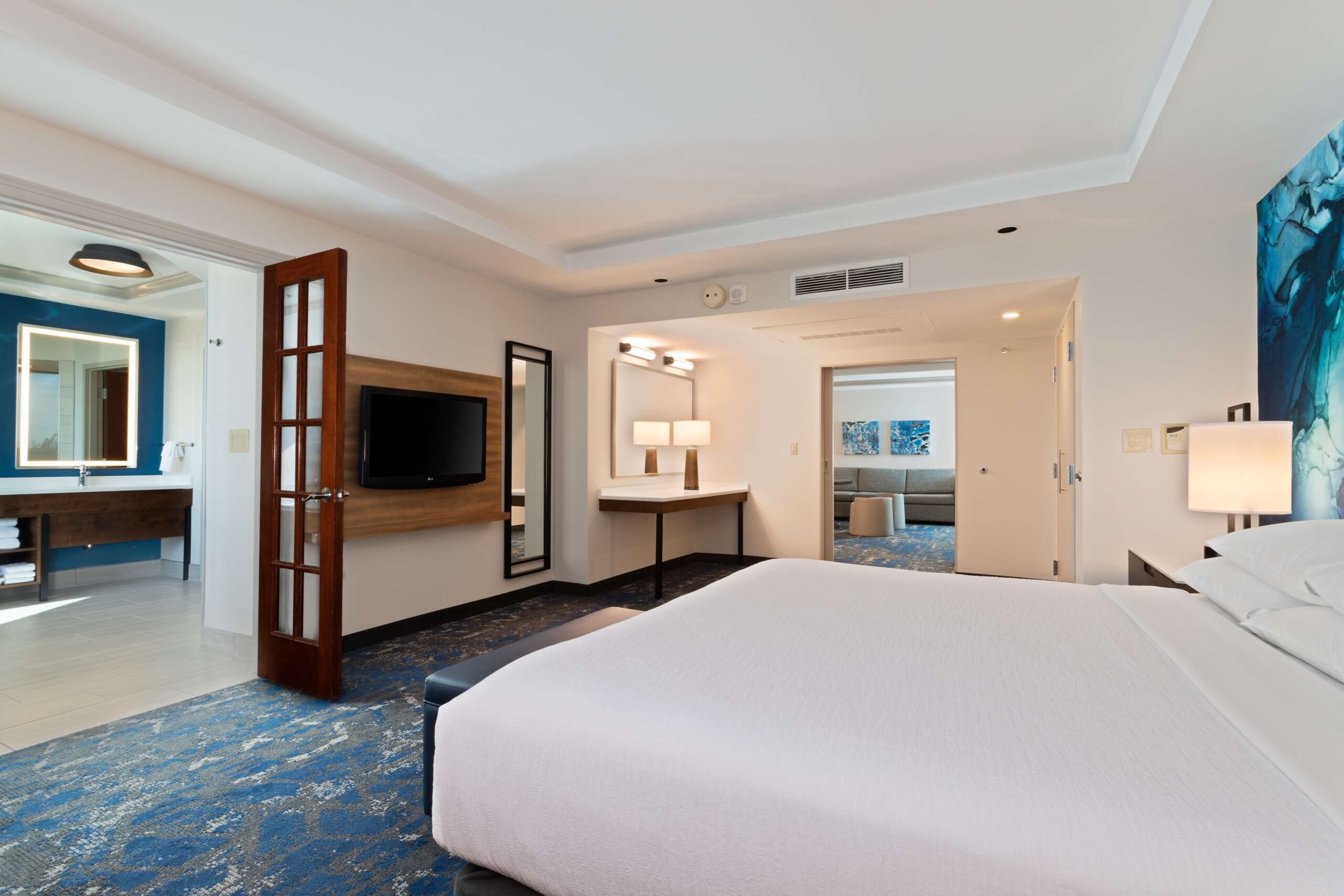 Embassy Suites Tampa suite with separate living area