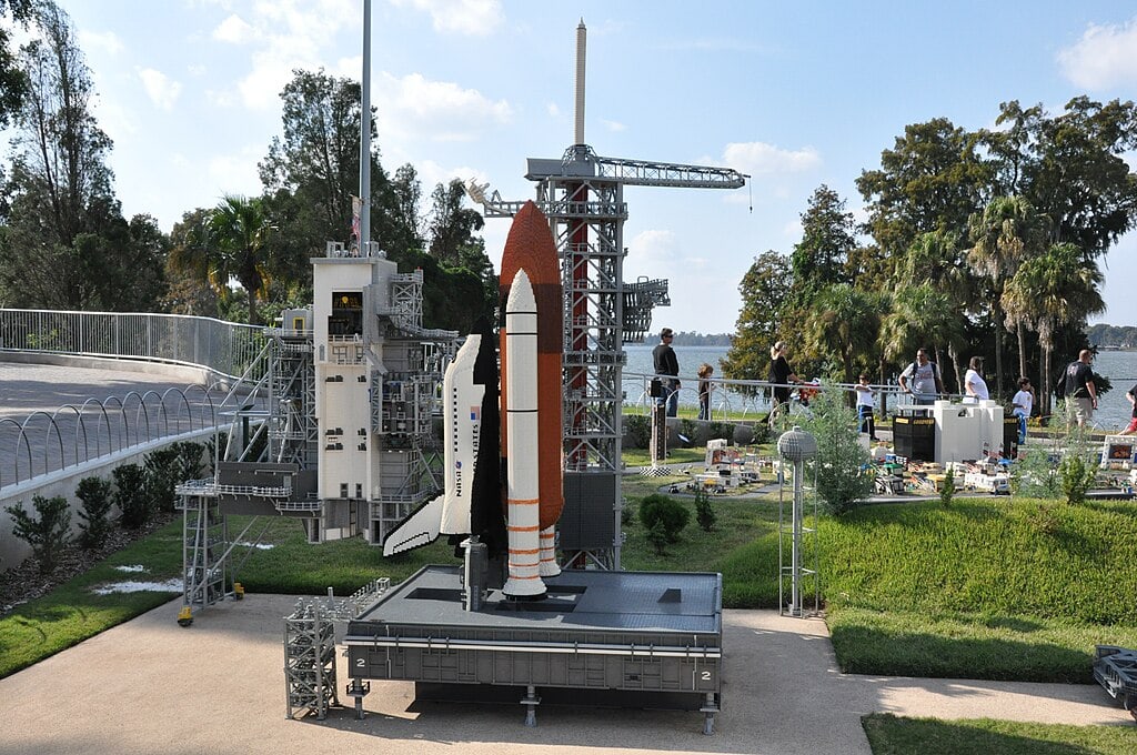 LEGO City area in LEGOLAND Florida with interactive car and boat rides for kids