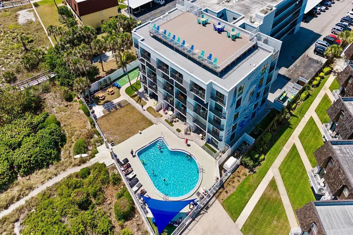 Colorful vacation homes near the beach on Florida's Space Coast