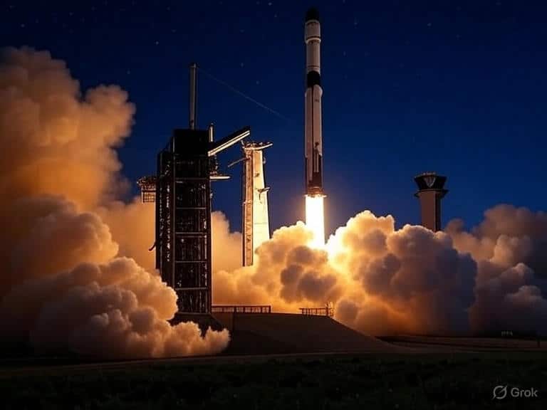 Rocket launch lighting up the Florida Space Coast sky
