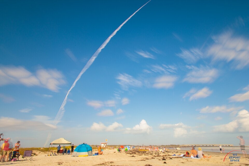 Rocket launch over Jetty Park in Port Canaveral