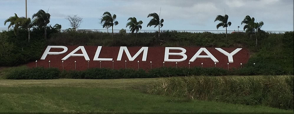 Welcome to Palm Bay Florida sign on Florida's Space Coast