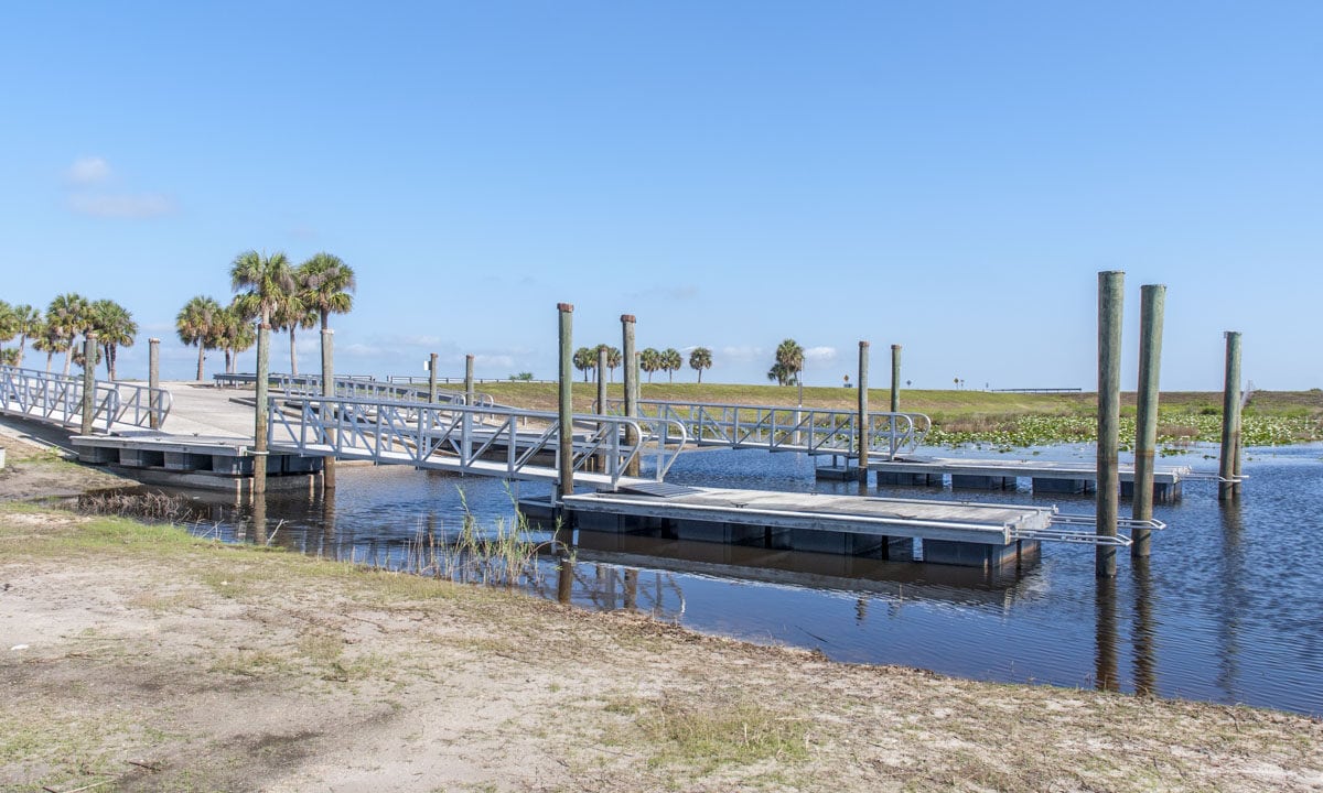 Boat ramp at Three Forks Conservation Area in Palm Bay Florida