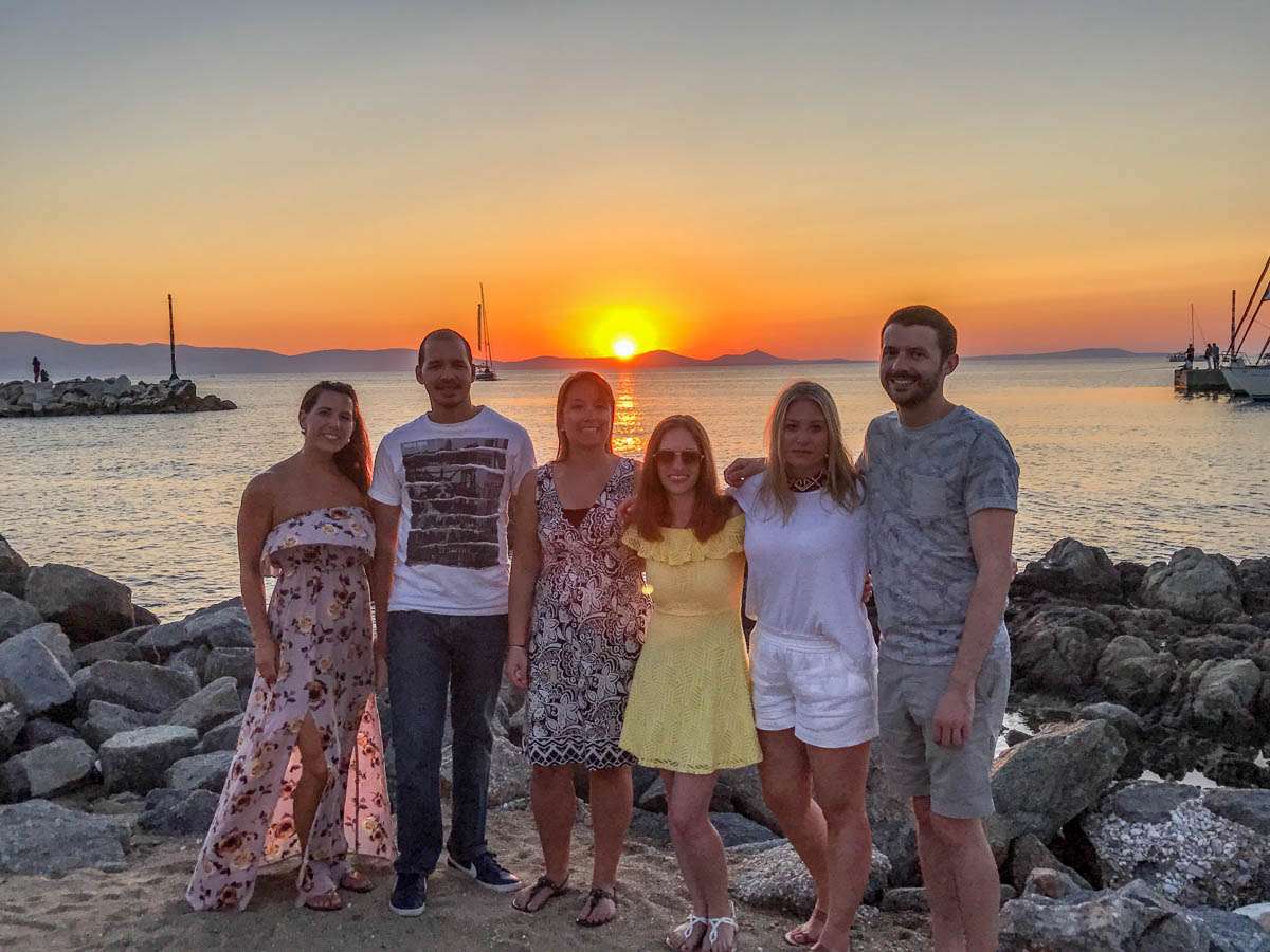 Beautiful sunset in Naxos Greece