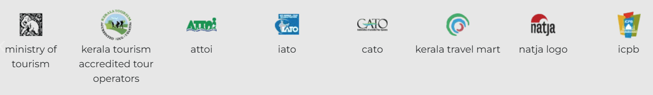 Accredited by Ministry of Tourism, Kerala Tourism, ATOI, IATO, CATO, KTM, NATJA, ICPB