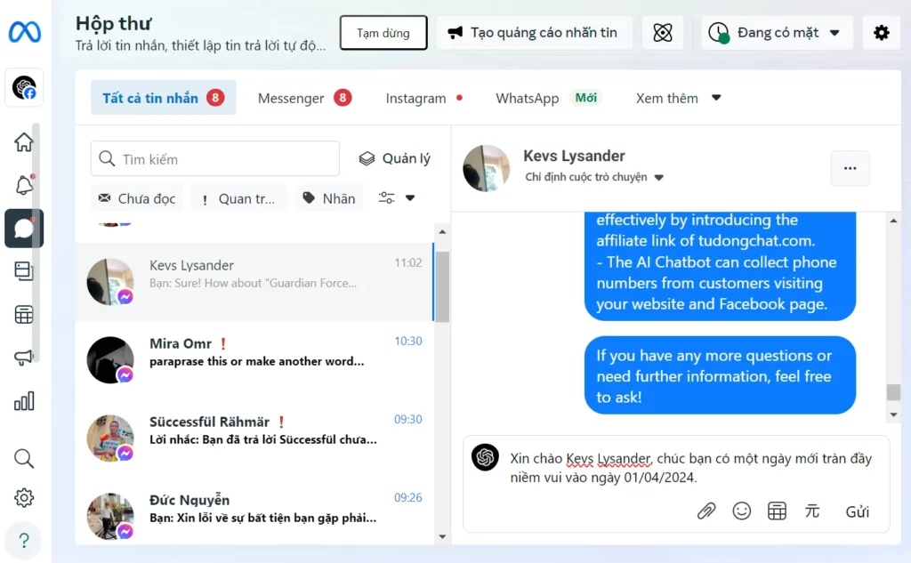 Hướng dẫn gửi tin nhắn hàng loạt trên Fanpage 11 Cách gửi tin nhắn hàng loạt trên messenger