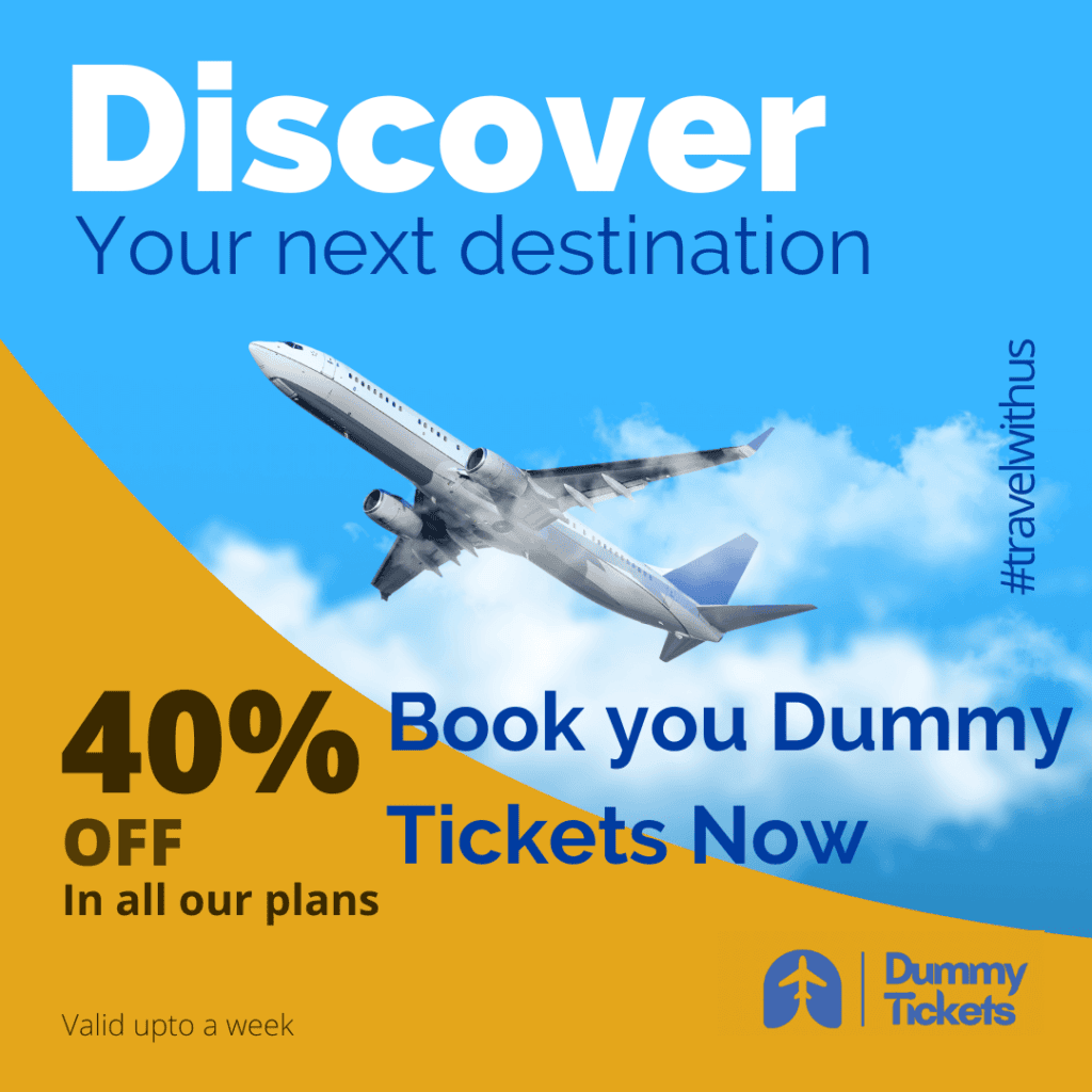 Dummy flight ticket example for visa application