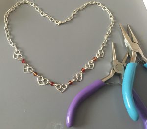 Wire wrapped heart necklace