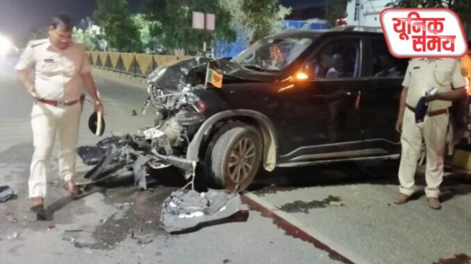 तेज रफ्तार कार ने मारी टक्कर तेज रफ्तार कार ने मारी टक्कर
