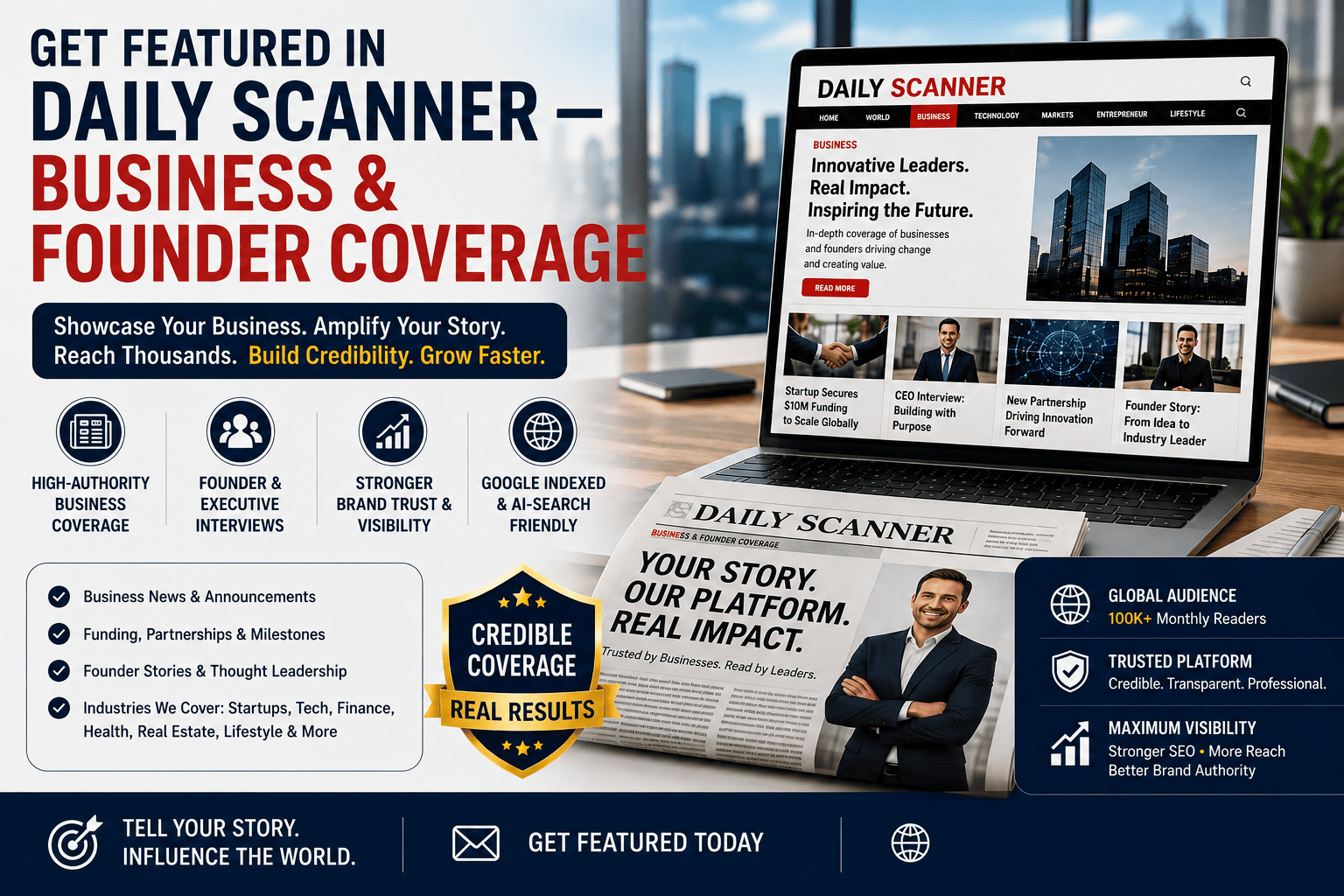 Get Featured in Daily Scanner Business & Founder Coverage