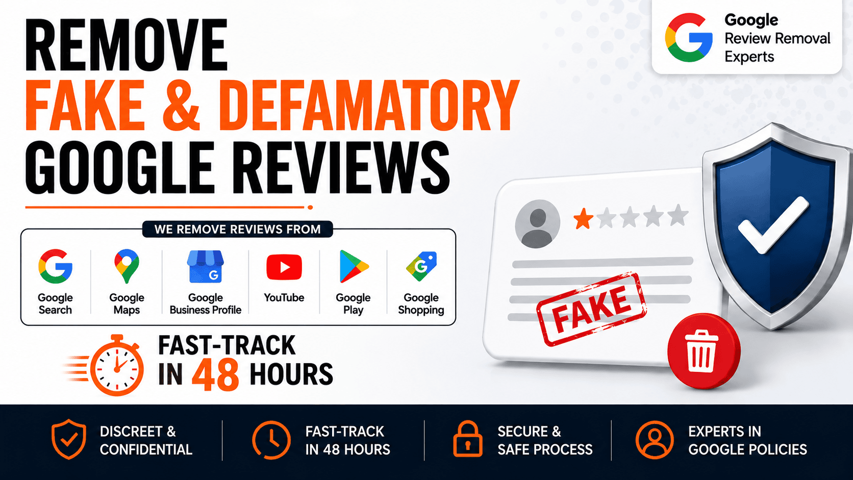 Remove fake and defamatory Google reviews — UK review removal service