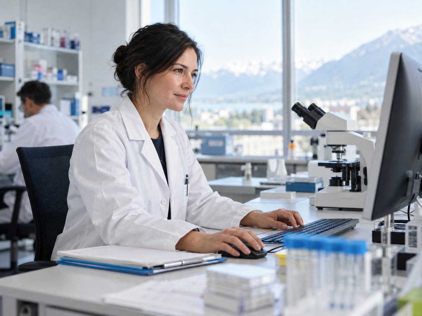 Laboratoires et centres de recherche : illustration de l’activité professionnelle.