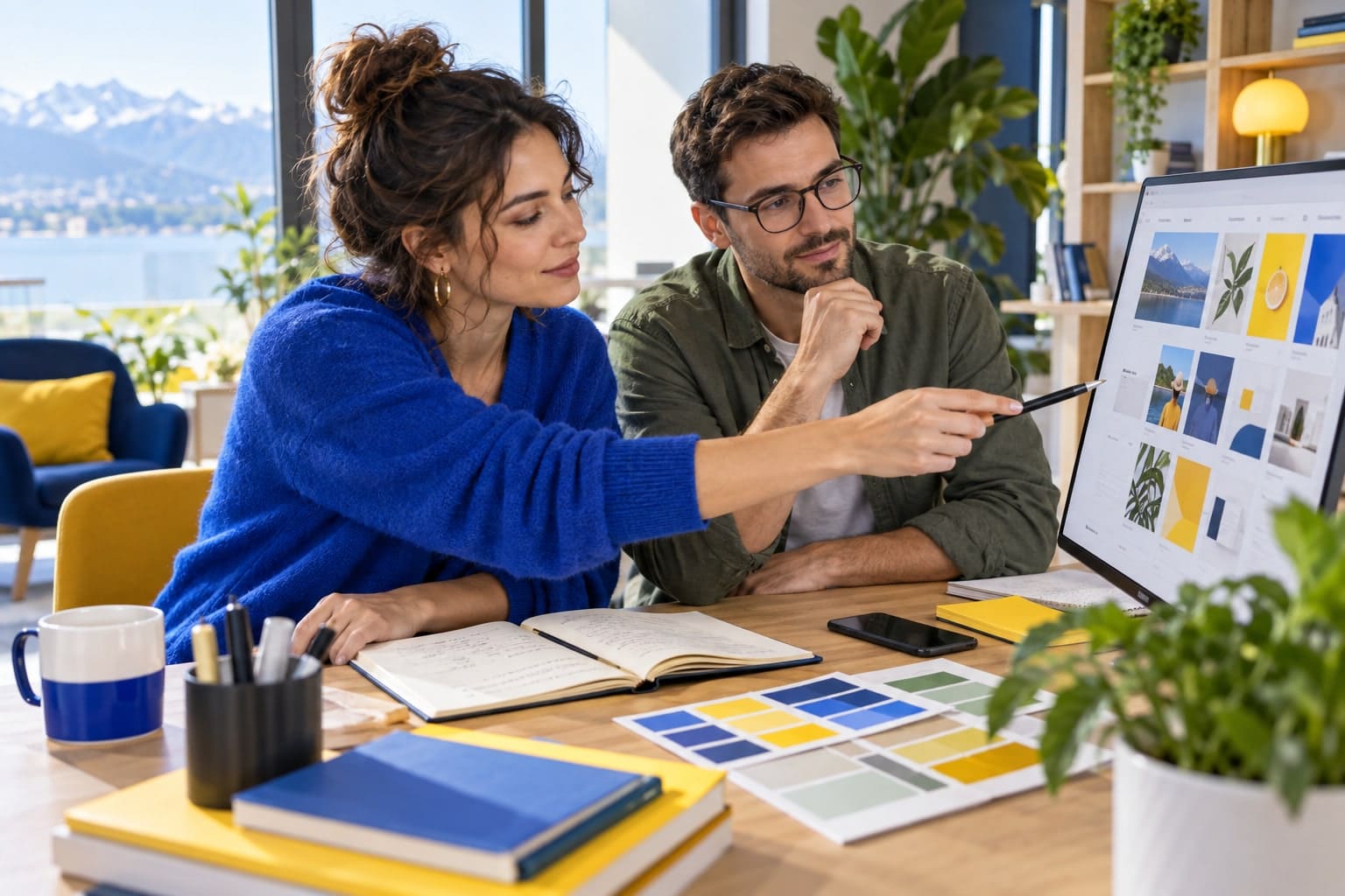 Une équipe prépare des contenus et un calendrier éditorial.