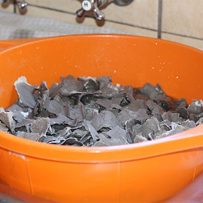 paper soaking in water