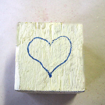 traced heart on white