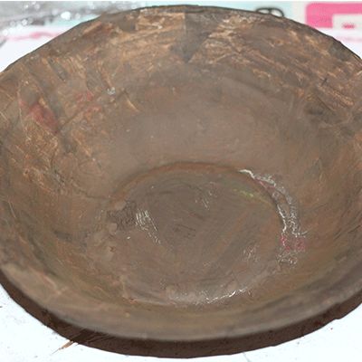 painting paper mache bowl