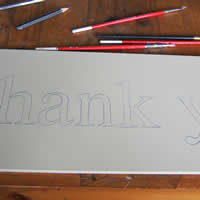 wood thankyou lettering
