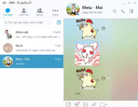 Zalo中文版界面，全中文翻译
