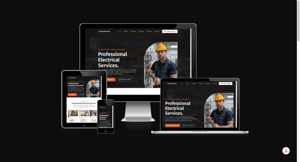 Our services for home service businesses 8 Electrician website