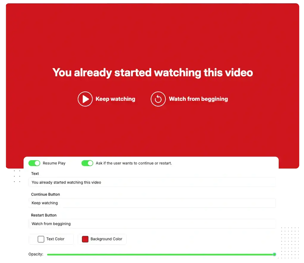 Resume Play feature