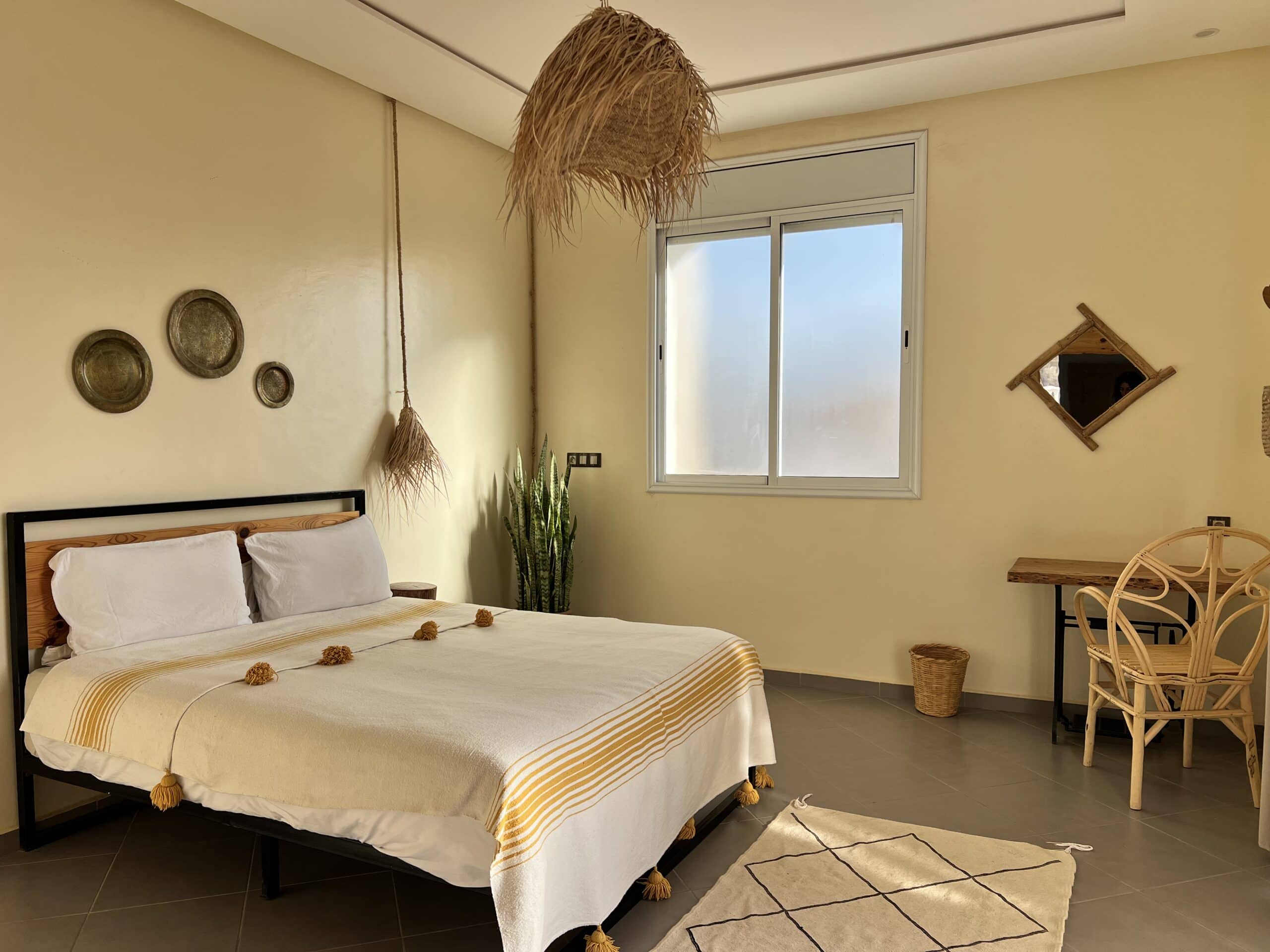 Private room double bed surf house morocco