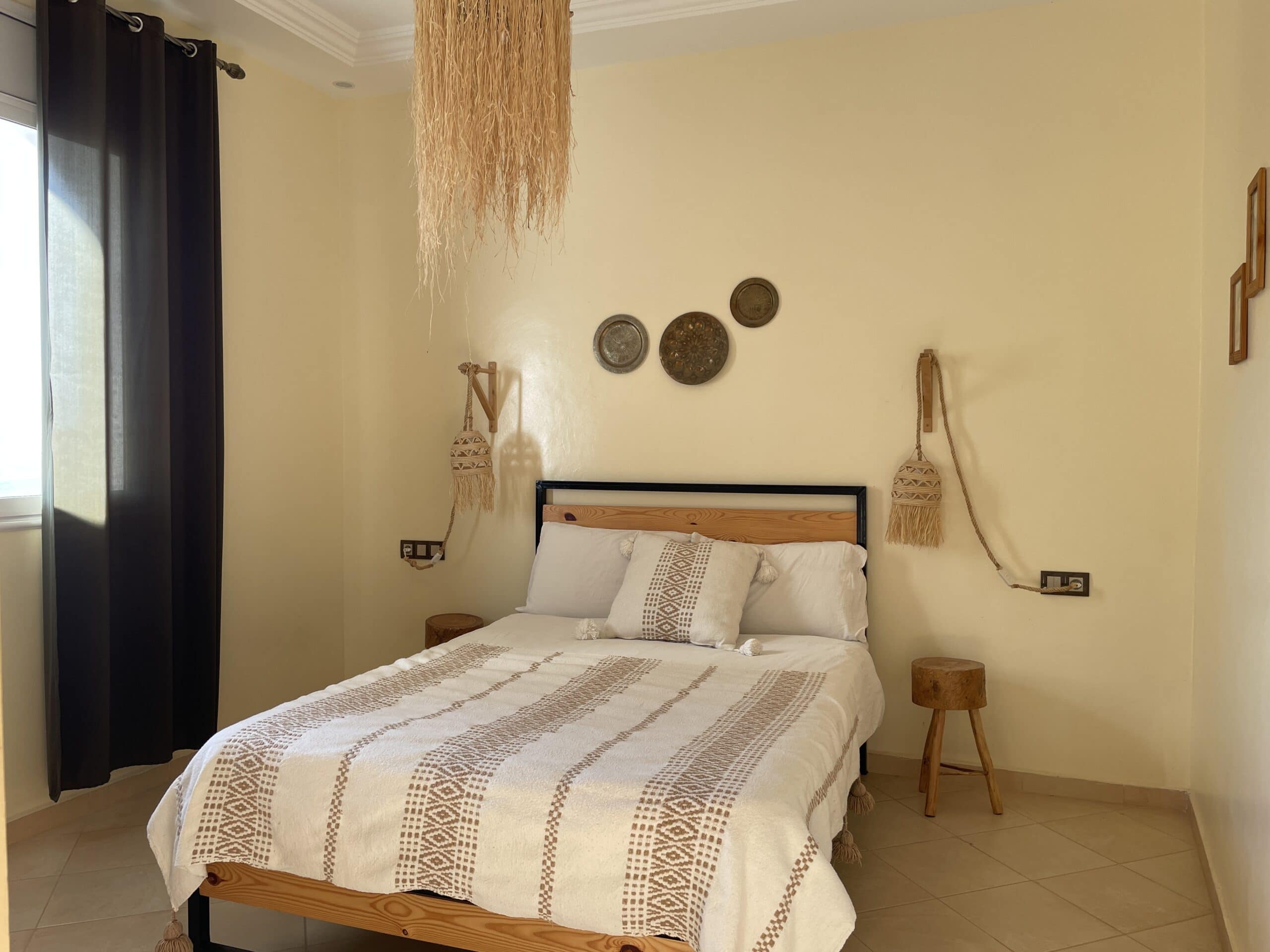 private double bed room Morocco surf yoga camp